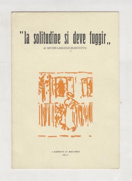 La solitudine si deve fuggir - copertina