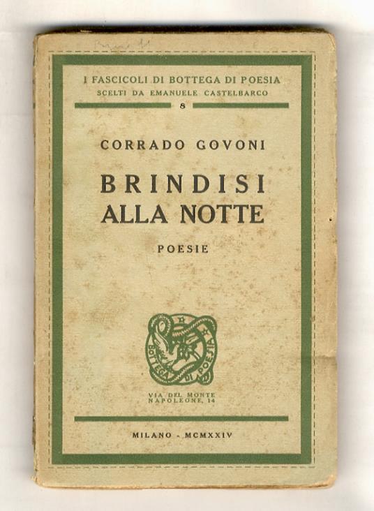 Brindisi alla notte. Poesie - Corrado Govoni - copertina
