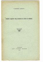 Recenti acquisti dell'archivio di stato di Firenze