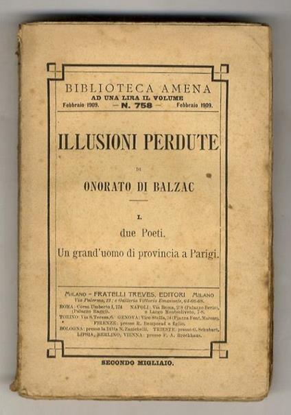 Illusioni perdute. 1: I due poeti, Un grand'uomo di provincia a Parigi - Honoré de Balzac - copertina