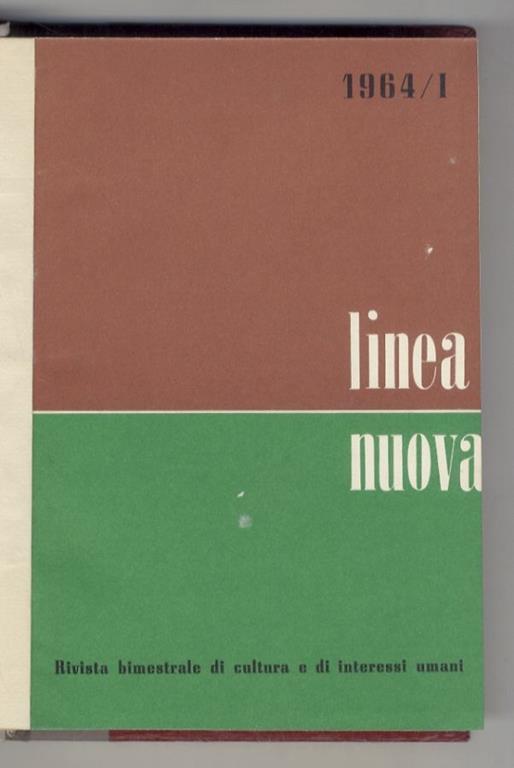 Linea Nuova. Rivista bimestrale di cultura e di interessi umani. Diretta da Erminio Cavallero. Responsabile Giuseppe Pipitone. Anno I, NN. 1-6 - copertina