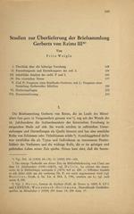 Studien zur Überlieferung der Gerberts vom Reims III
