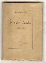 FLAVIO Andò. [1851-1915]. In memoriam