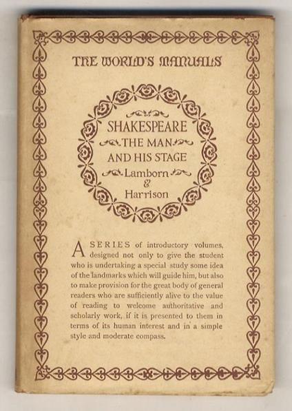 Shakespeare. The Man and his Stage - copertina