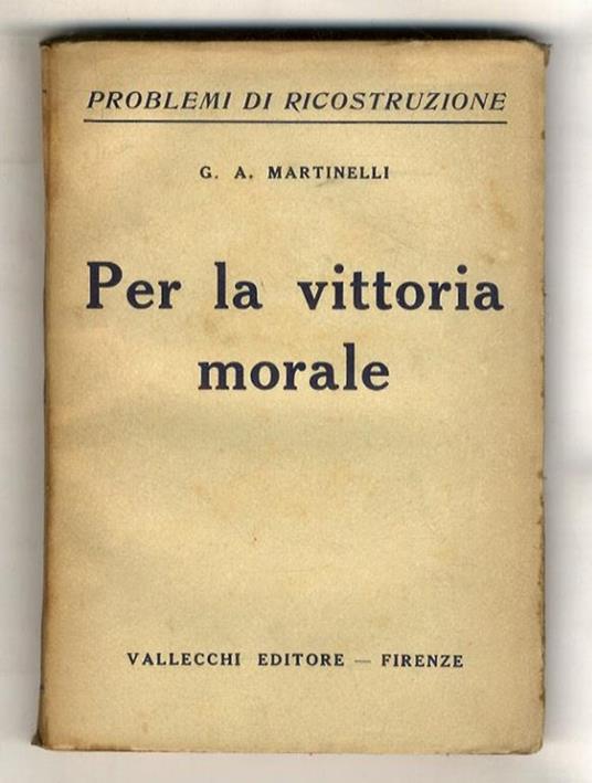 Per la vittoria morale - G. Martinelli - copertina