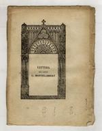 Lettera del conte Carlo Montelambert sulle ultime vertenze religiose del Piemonte e del Belgio