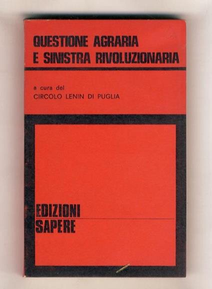 Questione agraria e Sinistra Rivoluzionaria - copertina
