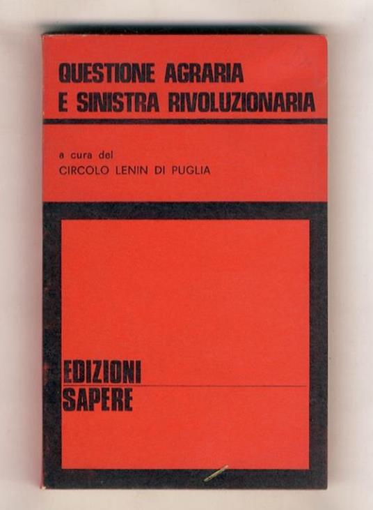 Questione agraria e Sinistra Rivoluzionaria - copertina