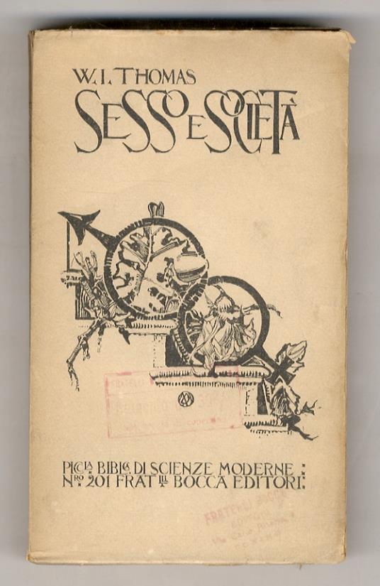 Sesso e società - W. Ian Thomas - copertina