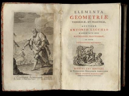Elementa Geometriae, theoricae, et practicae (...) ad usum Universitatis Braydensis - Antonio Lecchi - copertina