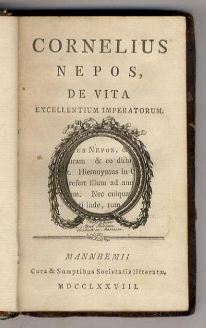 De Vita Excellentium Imperatorum - copertina