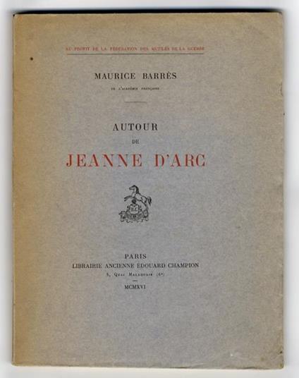 Autour de Jeanne d'Arc - Maurice Barrès - copertina