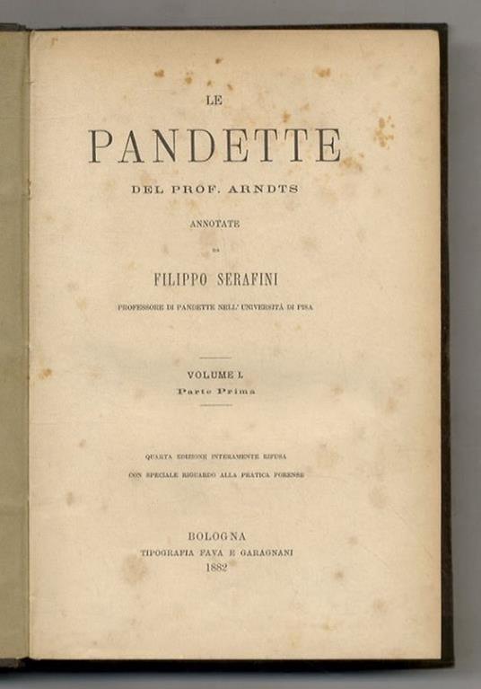 Trattato delle Pandette - Le Pandette annotate. Prima, terza e quarta edizione - copertina