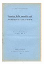 Carattere della pubblicità dei trasferimenti automobilistici