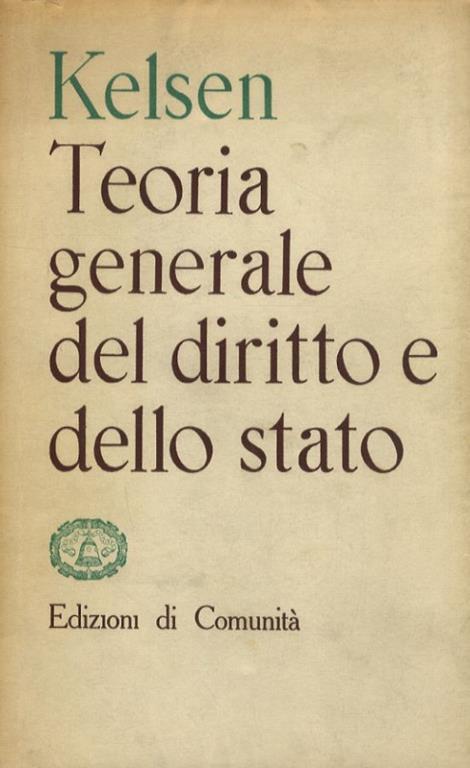 Teoria generale del diritto e dello Stato - Hans Kelsen - copertina
