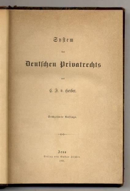 System des Deutschen Privatrechts. Sechzehnte Auflage - copertina