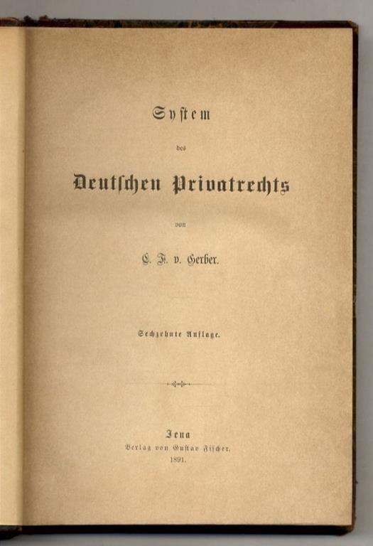 System des Deutschen Privatrechts. Sechzehnte Auflage - copertina