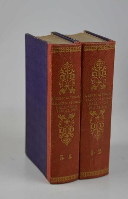 L' ebreo di Verona. Racconto storico dall'anno 1846 al 1849… Prima edizione milanese - Antonio Bresciani - copertina