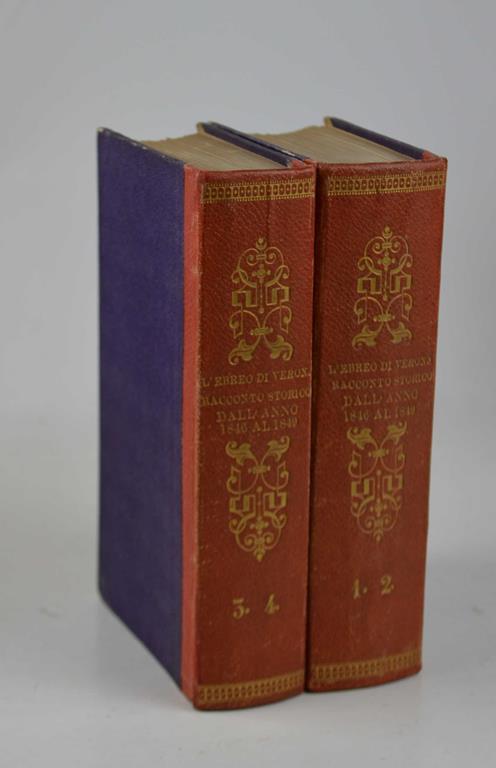 L' ebreo di Verona. Racconto storico dall'anno 1846 al 1849… Prima edizione milanese - Antonio Bresciani - copertina