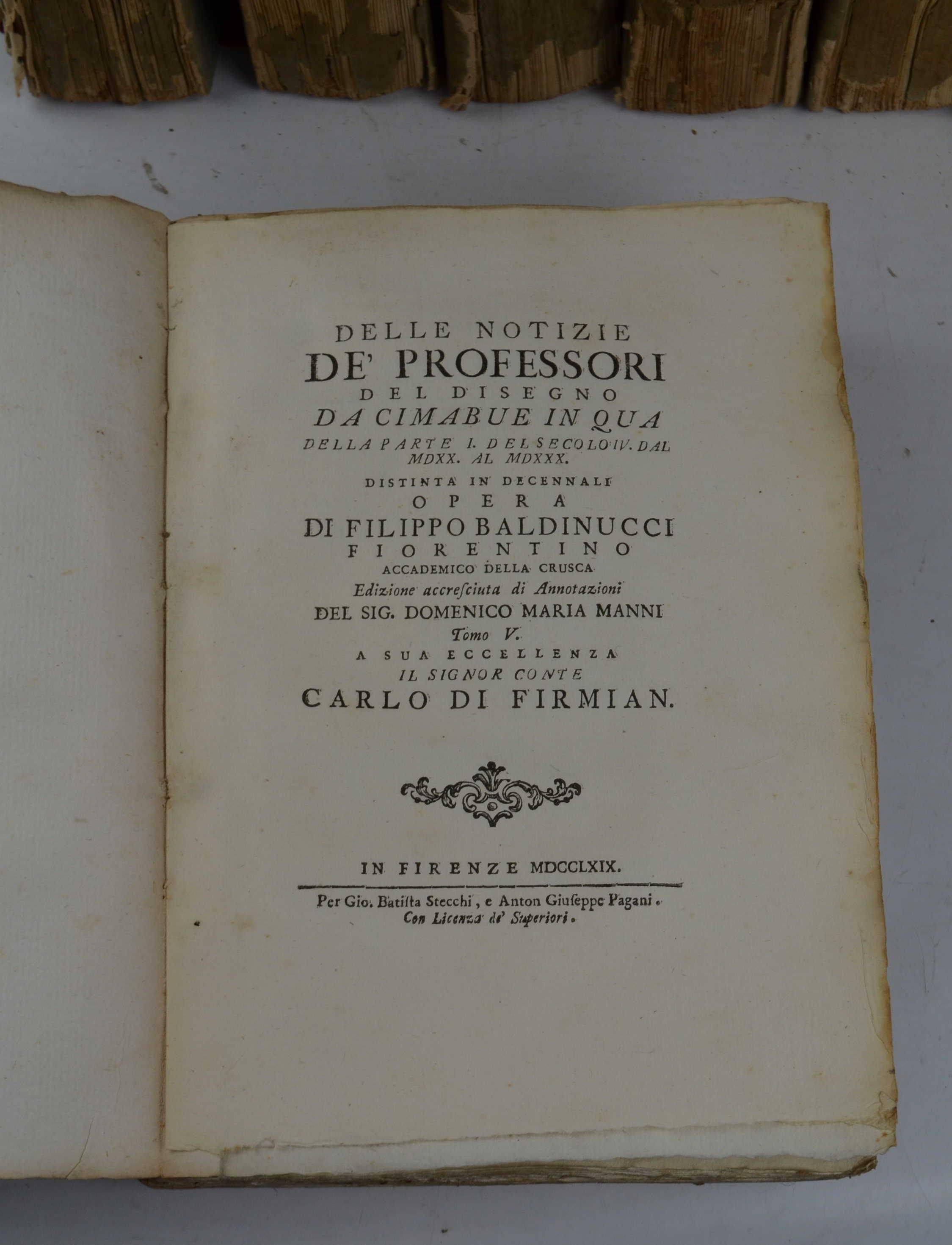 Notizie dei professori del disegno da Cimabue in qua… Edizione accresciuta di Annotazioni del sig. Doemnico Maria Manni