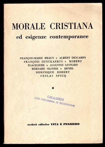 Morale cristiana ed esigenze contemporanee - copertina