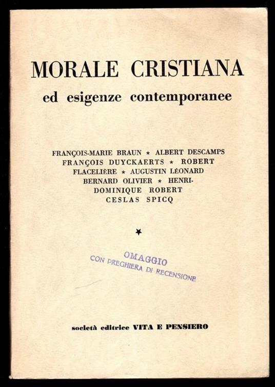 Morale cristiana ed esigenze contemporanee - copertina