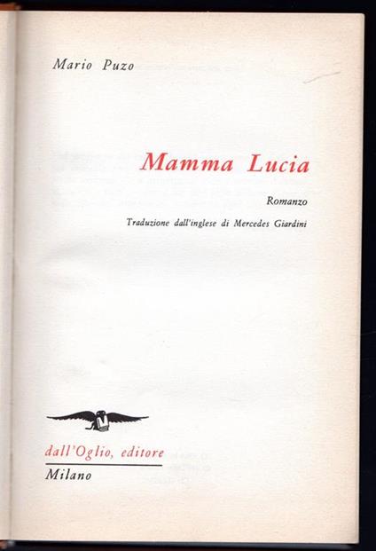 Mamma Lucia - Mario Puzo - copertina