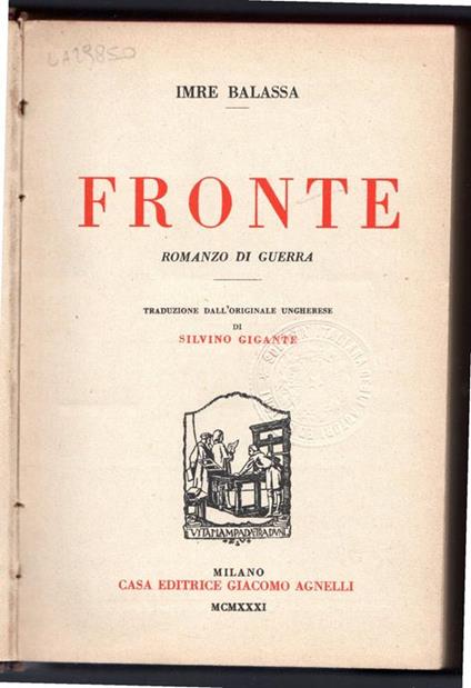 Fronte. Romanzo di guerra - copertina