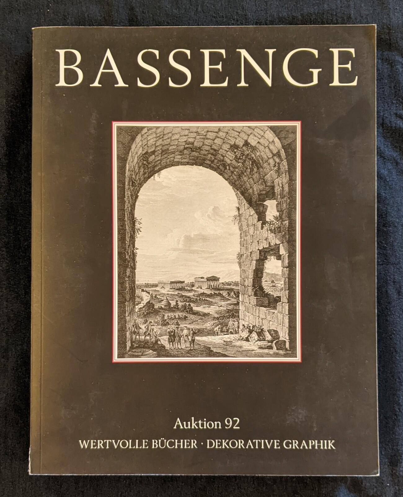 Bassenge. Kunst - und buchauktionen Auktion 92
