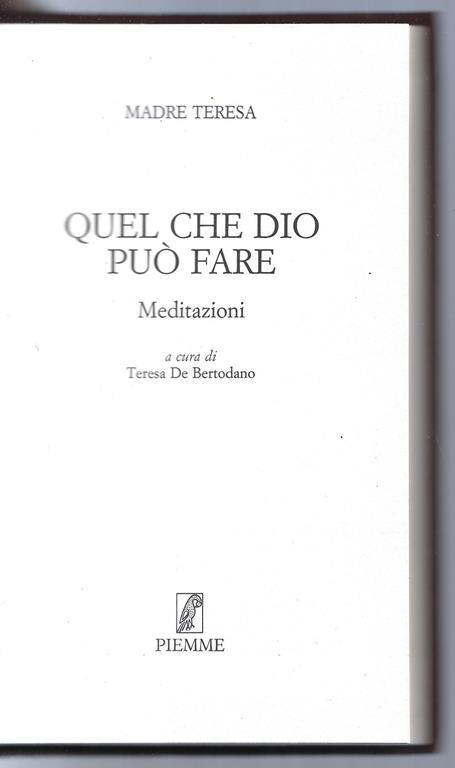 Quello che Dio puo fare - Meditazioni - Teresa di Calcutta (santa) - copertina