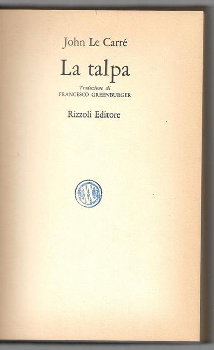 La talpa - John Le Carré - copertina