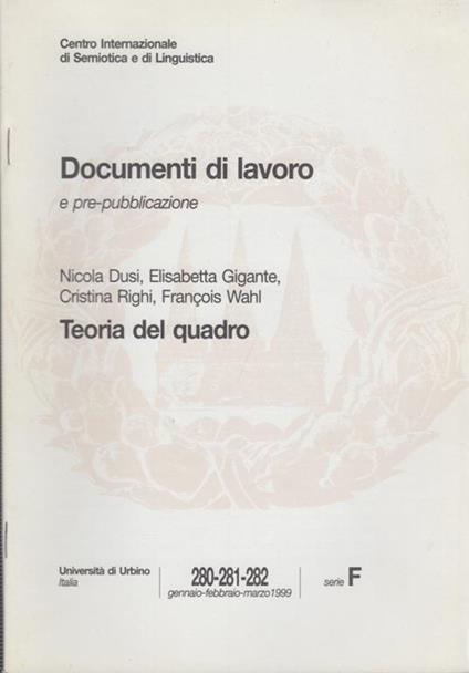 Teoria del quadro - copertina