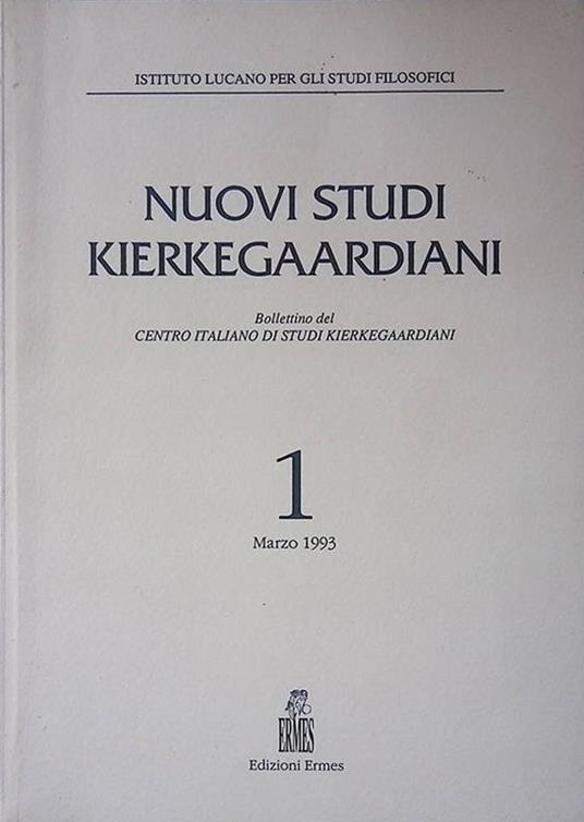 Nuovi Studi Kierkegaardiani. n.1 marzo 1993 - copertina