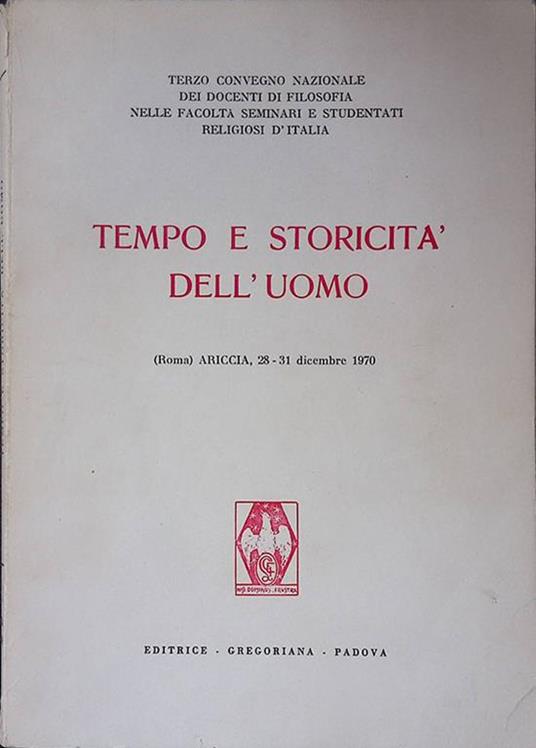 Tempo e storicità dell'uomo - copertina