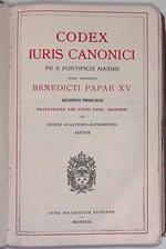 Codex Iuris Canonici. Pii X Pontificis Maximi. Benedicti Papae XV