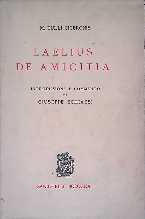 Laelius de amicitia - copertina