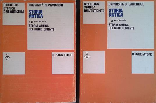 Storia Antica. Storia antica del Medio Oriente. vol. I-3 parte seconda, vol. I-4 parte seconda. DUE VOLUMI - copertina