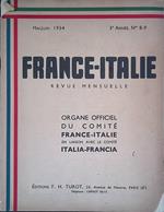 France-Italie. revue Mensuelle. Mai-Juin 1934, 3 Annee n.8-9