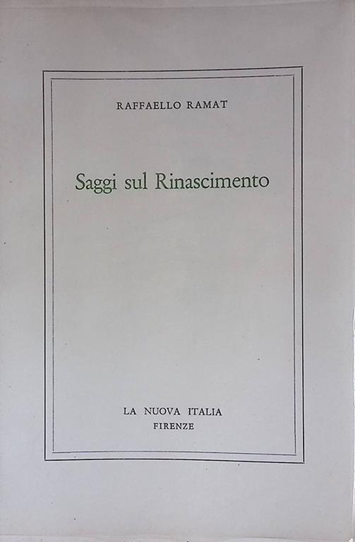 Saggi sul Risorgimento - Raffaello Ramat - copertina