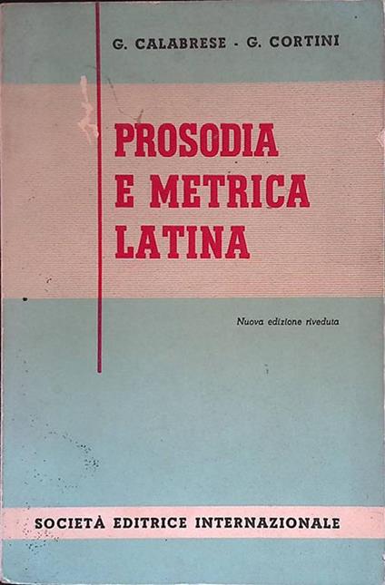 Prosodia e metrica latina - copertina