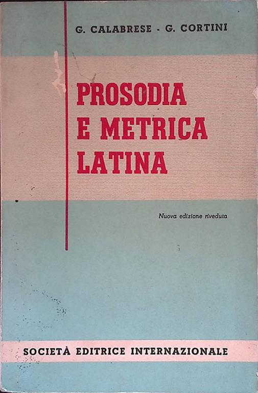 Prosodia e metrica latina - copertina
