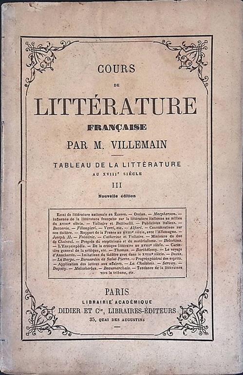 Cours de Littérature Francais - copertina