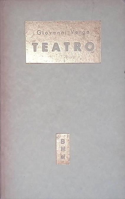Teatro - Giovanni Verga - copertina