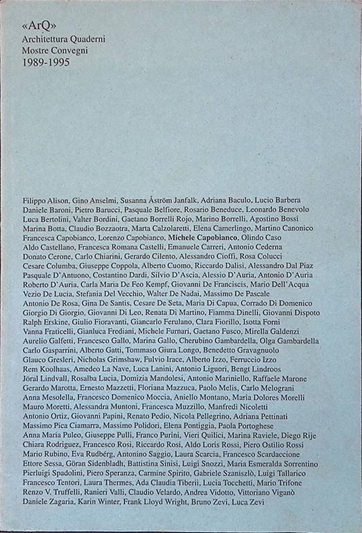 ArQ. Architettura Quaderni Mostre Convegni 1989-1995 - copertina