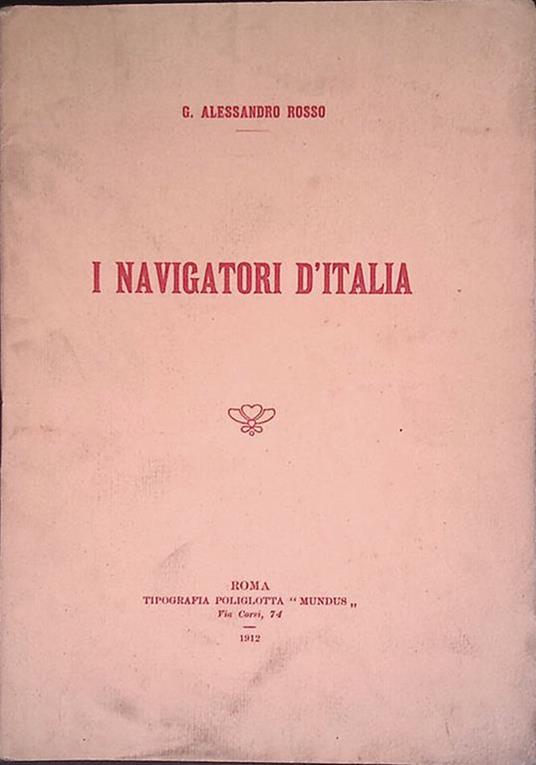 I navigatori d'Italia - Alessandro Rosso - copertina