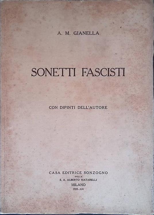 Sonetti fascisti. Con dipinti dell'autore - copertina