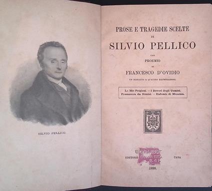 Prose e tragedie scelte di Silvio Pellico - Silvio Pellico - copertina