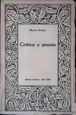 Critica e poesia. Saggi e discorsi di teoria letteraria