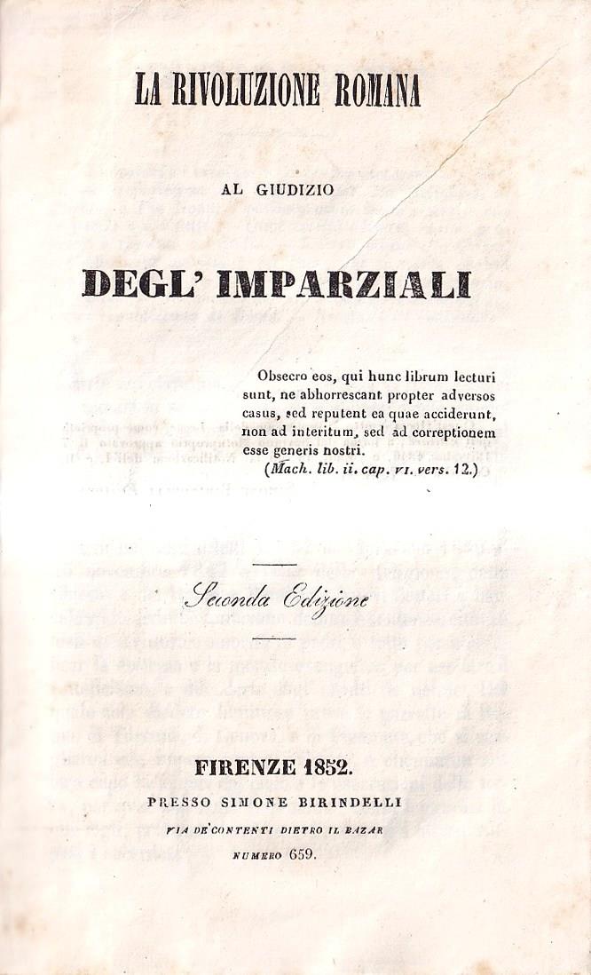 La Rivoluzione Romana al Giudizio degli Imparziali