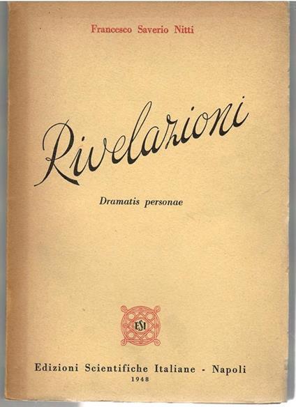 Rivelazioni. Dramatis Personae - F. Saverio Nitti - copertina